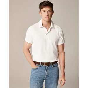 J. Crew NWT Mens Classic Sueded Cotton Polo Shirt‎ Ivory Size Medium Style BW383